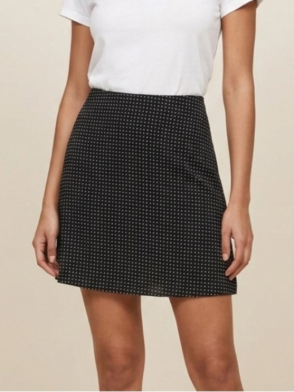 Y2K Suzy Sheir Classic Cotton Black &β White Polka Dot Mini Skirt Size Large